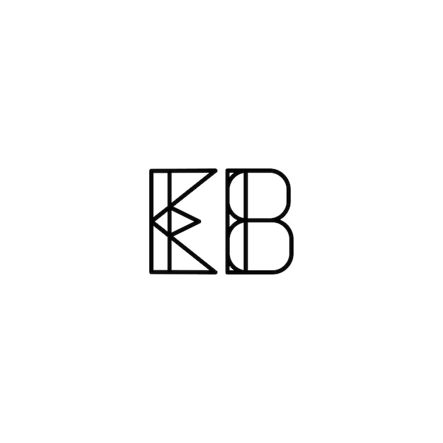Вектор eb монограмма дизайн логотипа буква текст имя символ монохромный логотип алфавит персонаж простой логотип
