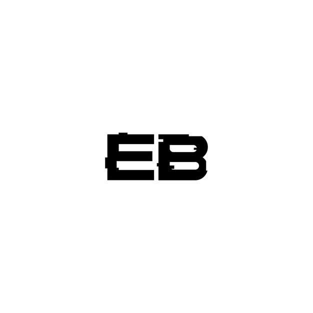 Vettore eb monogramma logo design lettera testo nome simbolo logotipo monocromatico carattere alfabetico logo semplice