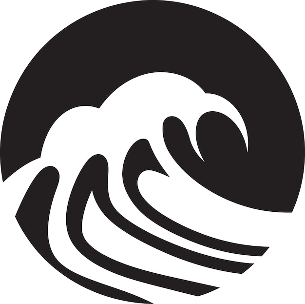 Логотип волны воды и потока Вектор креста текущего минималистского дизайна эмблемы волны