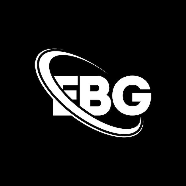 EBGのロゴEBGの文字EBG (イニシャル) のロゴデザインEBGロゴは円と大文字のモノグラムで結びついていますEBGはテクノロジー事業と不動産ブランドのタイポグラフィーです