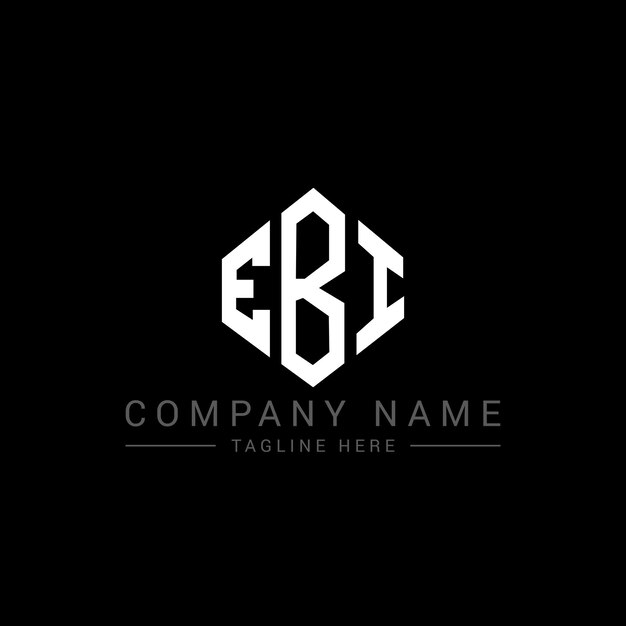 Vector ebi letter logo design with polygon shape ebi polygon and cube shape logo design ebi hexagon vector logo template white and black colors ebi monogram business and real estate logo