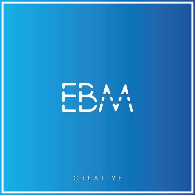 벡터 ebm 프리미엄 터 후자 로고 디자인 크리에이티브 로고 터 일러스트레이션 미니멀 로고 모노그램