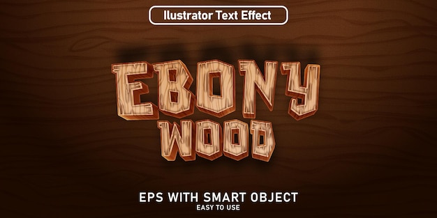 Ebony hout tekst effect