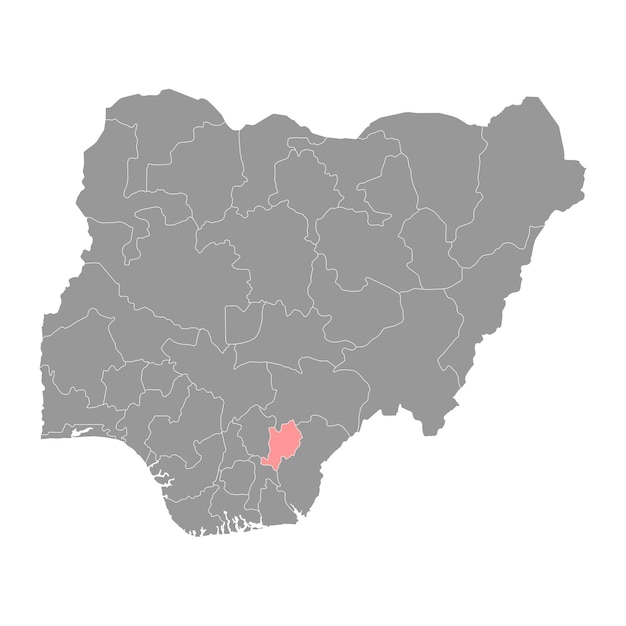 ナイジェリアの国のエボニー州地図行政区画ベクトル図