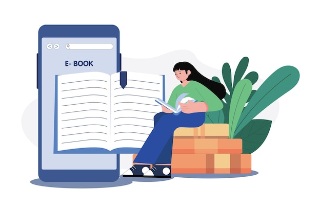 EBook App Illustration concept