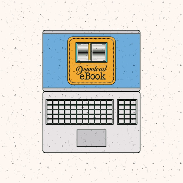 Vector ebook and laptop icon