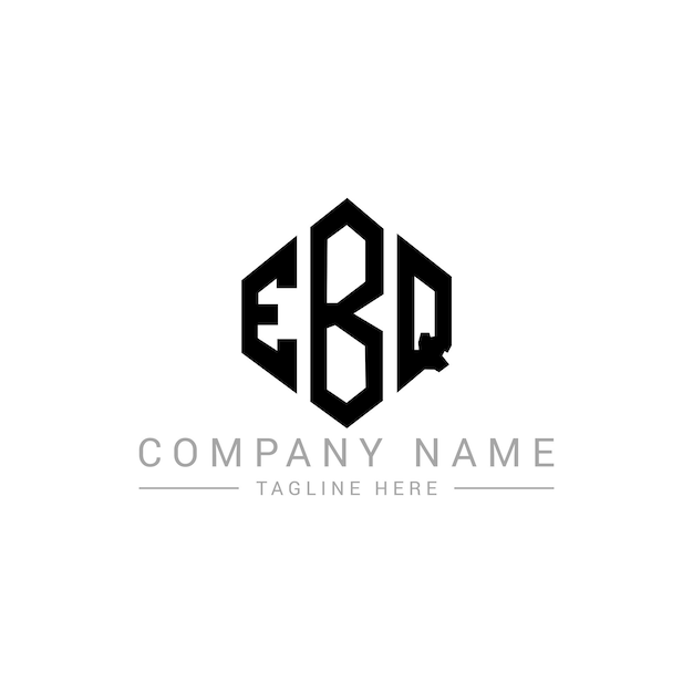 EBQ letter logo ontwerp met veelhoek vorm EBQ veelhoek en kubus vorm logo ontwerp EBQ zeshoek vector logo sjabloon witte en zwarte kleuren EBQ monogram bedrijf en vastgoed logo