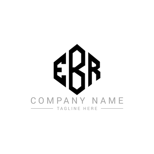 Vector ebr letter logo ontwerp met veelhoek vorm ebr veelhoek en kubus vorm logo ontwerp ebr zeshoek vector logo sjabloon witte en zwarte kleuren ebr monogram bedrijf en vastgoed logo