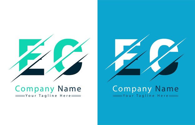 Vector ec letter logo design template vector logo illustration