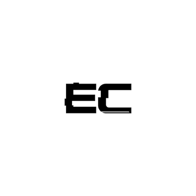 Vector ec monogram logo design letter text name symbol monochrome logotype alphabet character simple logo