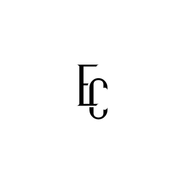 Vettore design del logo monogramma ce lettera testo nome simbolo logotipo monocromatico carattere alfabetico logo semplice