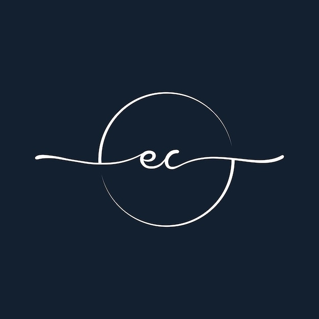 Vector ec signature initial logo template vector signature logotype