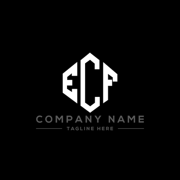 Vettore ecf letter logo design with polygon shape ecf polygon and cube shape logo design ecf hexagon vector logo template colori bianco e nero ecf monogramma business e logo immobiliare