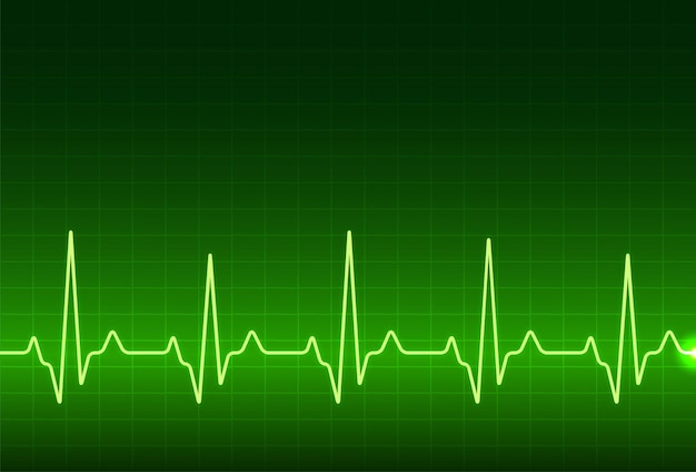 ECG heartbeat monitor, cardiogram heart pulse line wave. Electrocardiogram medical background.