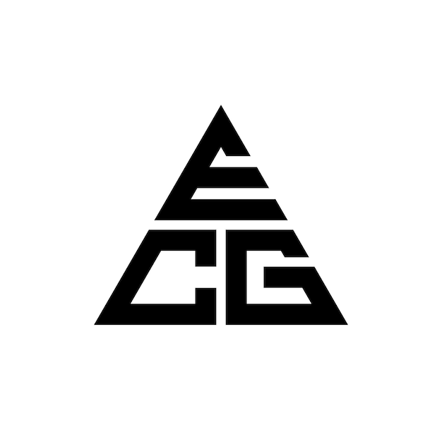 삼각형 모양의 ECG 삼각형 로고 디자인, 모노그램 ECG 세각형 터 로고 템플릿, 빨간색 ECG 삼角형 로고, 간단하고 우아하고 고급스러운 로고