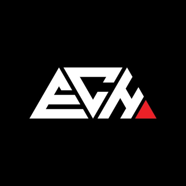 ECH triangle letter logo design with triangle shape ECH triangle logo design monogram ECH triangle vector logo template with red color ECH triangular logo Simple Elegant and Luxurious Logo ECH