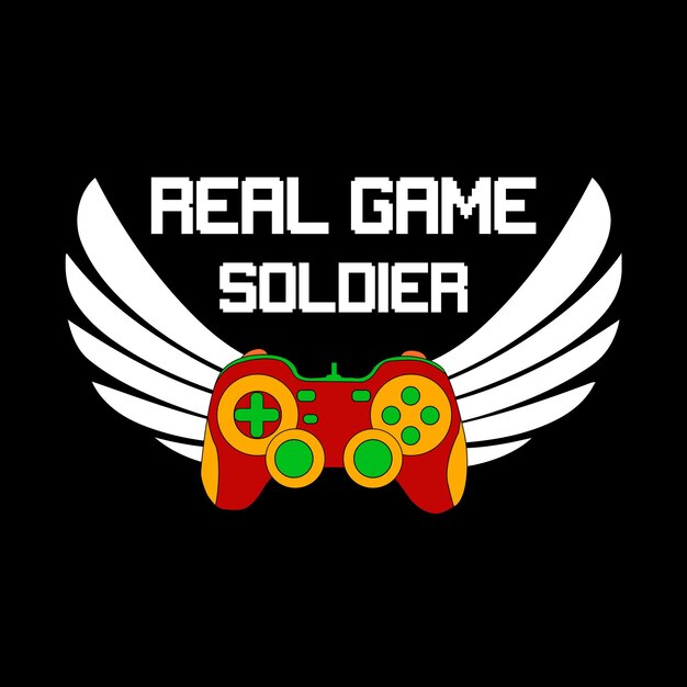 Echte game soldaat gamer tshirt design