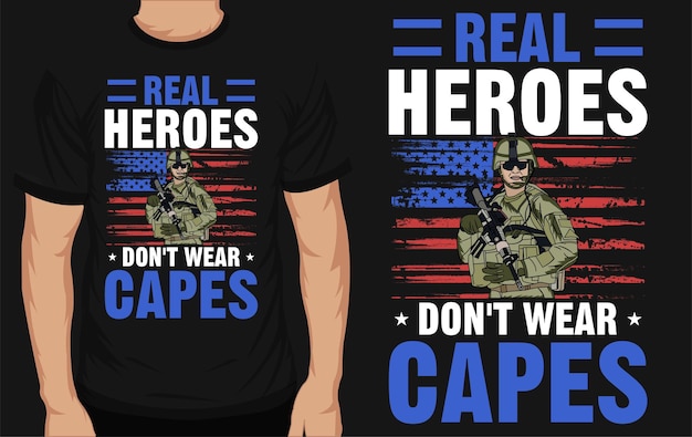 Echte helden dragen geen capes-veteranendag-t-shirtontwerp