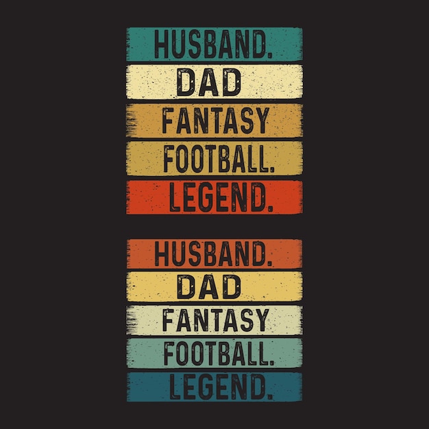 Echtgenoot Papa Fantasy Football Legend T shirt Design