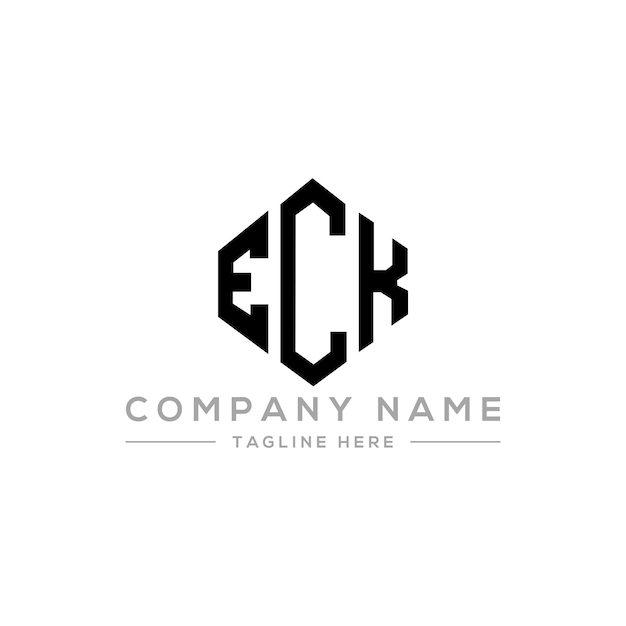 Вектор Дизайн логотипа букв eck с формой многоугольника eck дизайн логотипа полигона и куба eck шестиугольник векторный логотип шаблон белый и черный цвета eck монограмма бизнес и логотип недвижимости