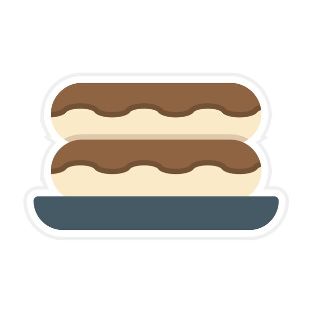 Vector eclair vector icoon kan worden gebruikt voor coffee shop iconset