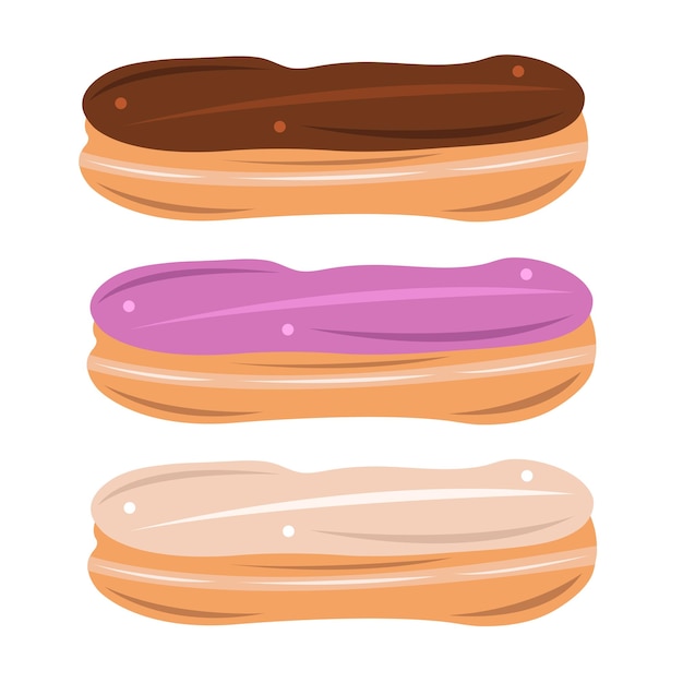 Eclairs instellen illustratie