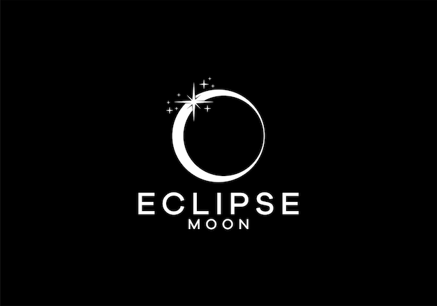 Vector eclipse moon modern logo design