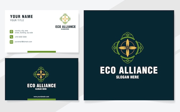 Modello di logo dell'alleanza ecologica in stile moderno