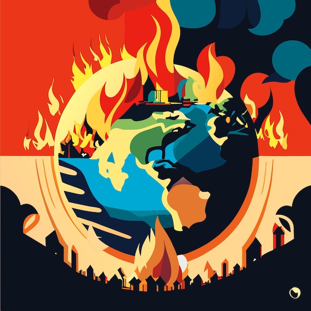 Eco awareness flame illustration