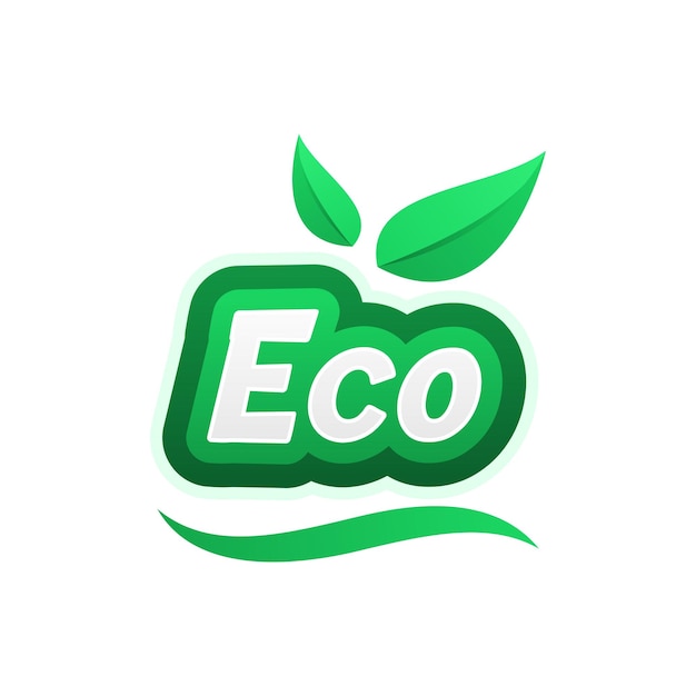 Vettore design del logo tipografico con badge ecologico