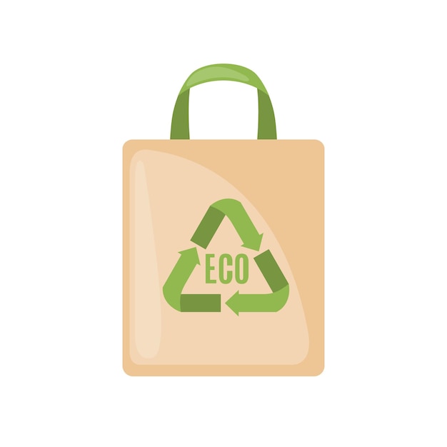 Иконка Eco Bag в плоском стиле, изолированная на белом