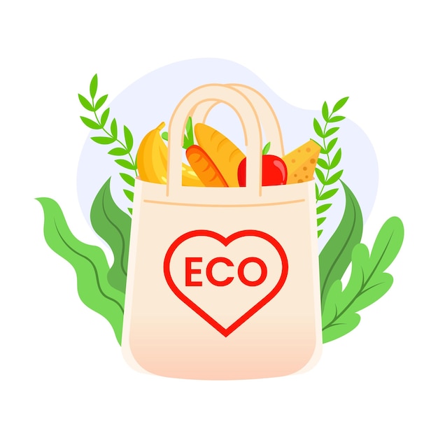 Eco bag logo design template