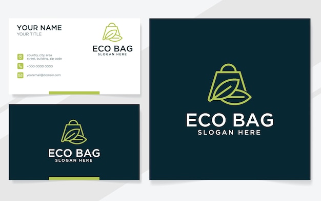 Логотип эко-сумки подходит для компании с шаблоном визитной карточки