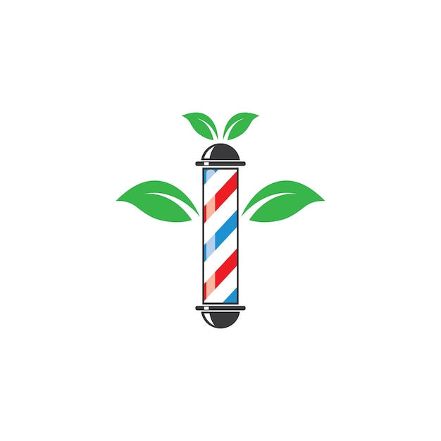 Vector eco barber shop icon logo vector icon