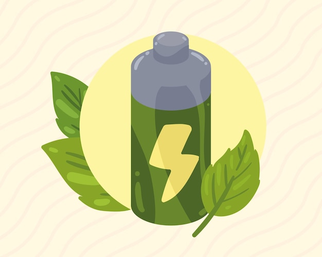 Eco battery with leafs