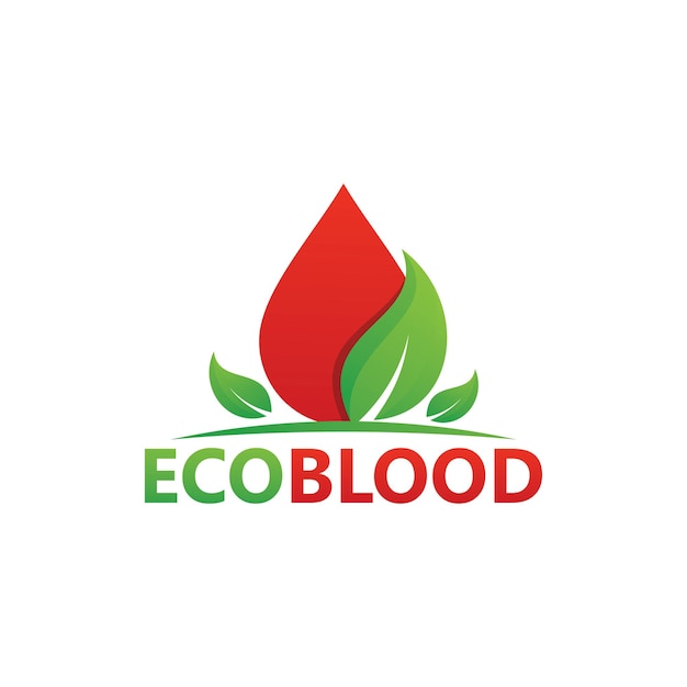 Eco bloed Logo sjabloonontwerp