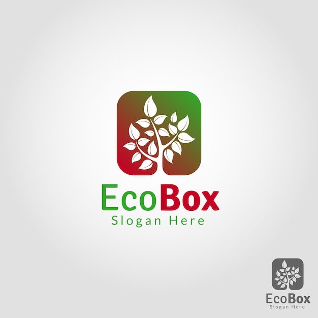 Eco box - nature logo template