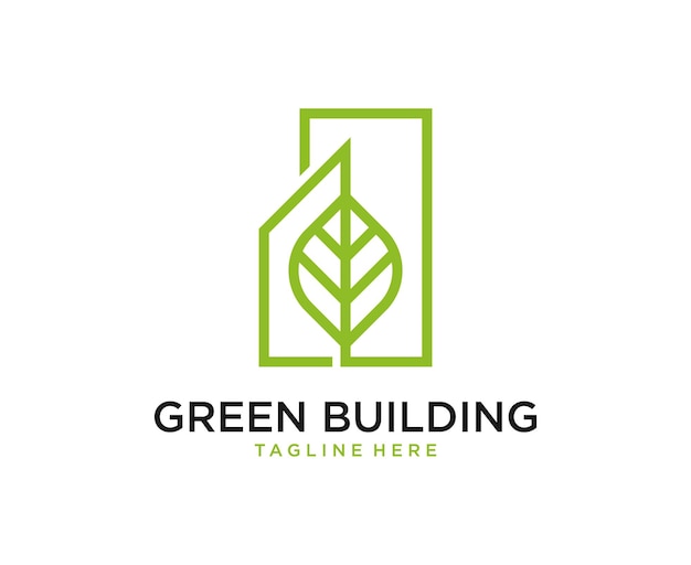 Vector eco building tower vector logo design template