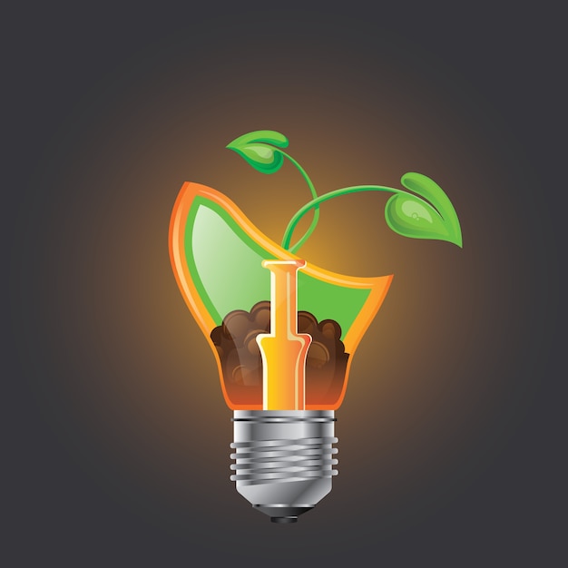 Vettore infografica eco bulb