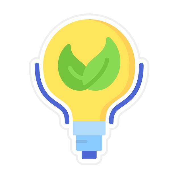 Vector eco bulb vector icon can be used for sustainable energy iconset