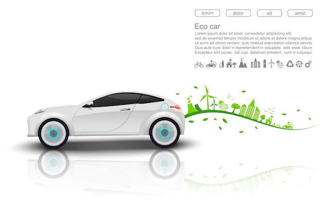 Вектор eco car concept.vector