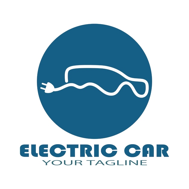 Eco car and electric green car technology icon logo vector