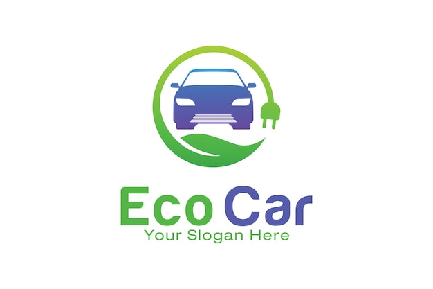 Шаблон дизайна логотипа eco car