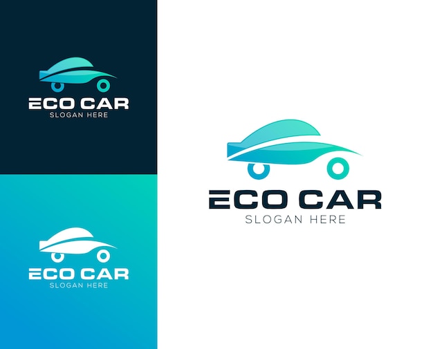 Eco car logo design vector illustration