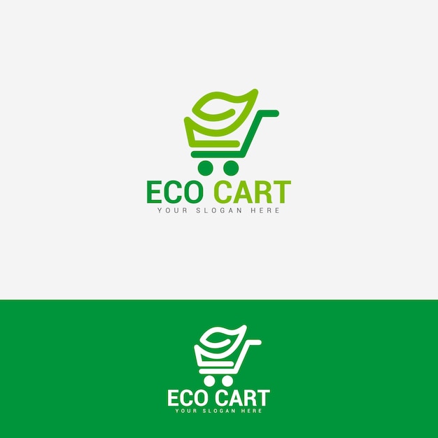 Eco Cart logo design vector template