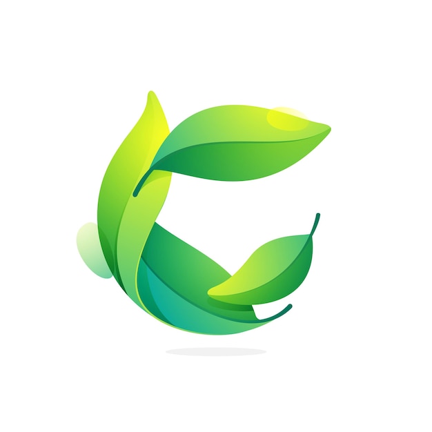 Eco cirkel logo groene bladeren bol pictogram aquarel stijl perfect voor uw organische embleem