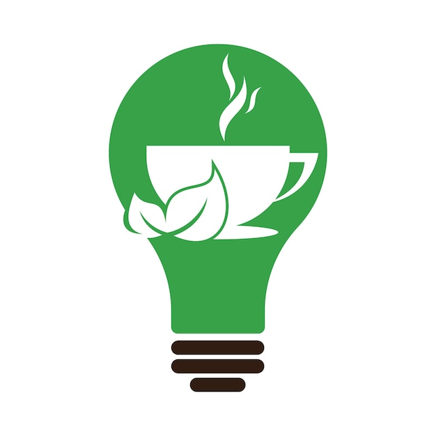 Eco Coffee bulb shape concept Logo Template Design Green Coffee Logo Template Design Vector