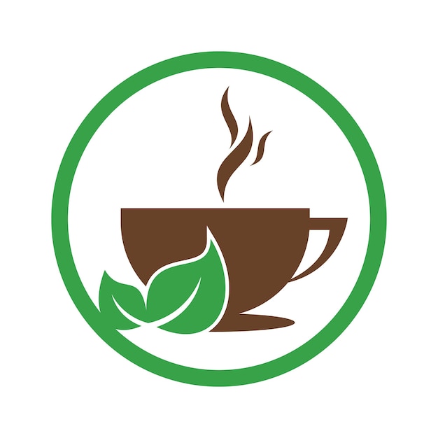 Eco coffee logo template design green coffee logo template design vector