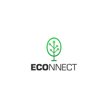 Wetland byrde kranium Premium Vector | Eco connect logo