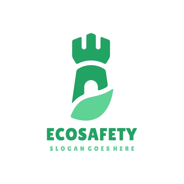 Vector eco en natuurwacht kasteel logo